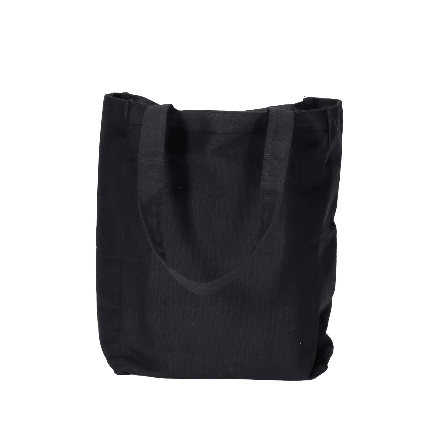 Back view of tote, solid black