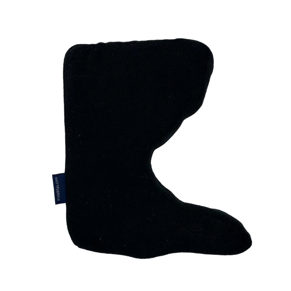 Back of dog toy is plain black.