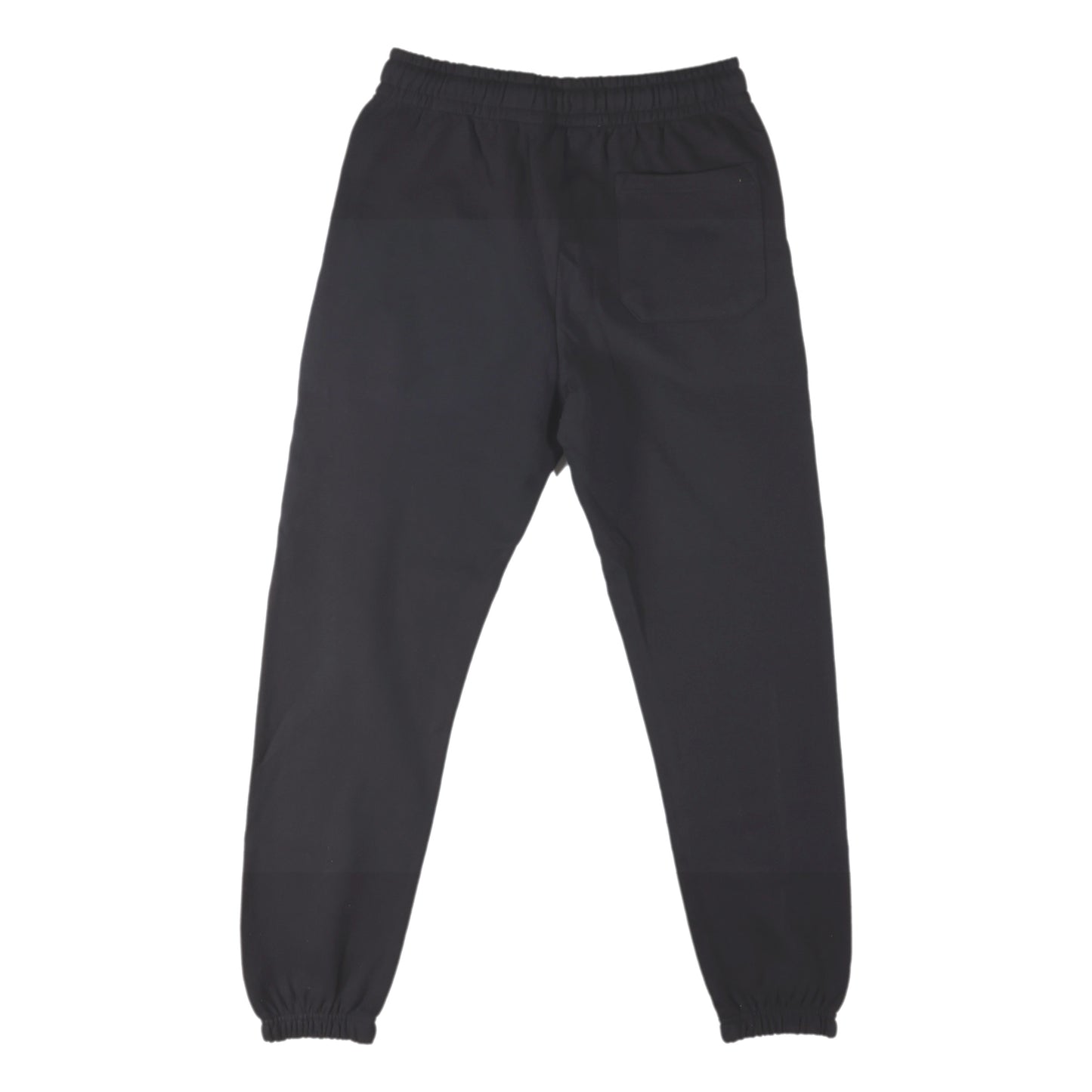 Back view of sweatpants which are plain black.