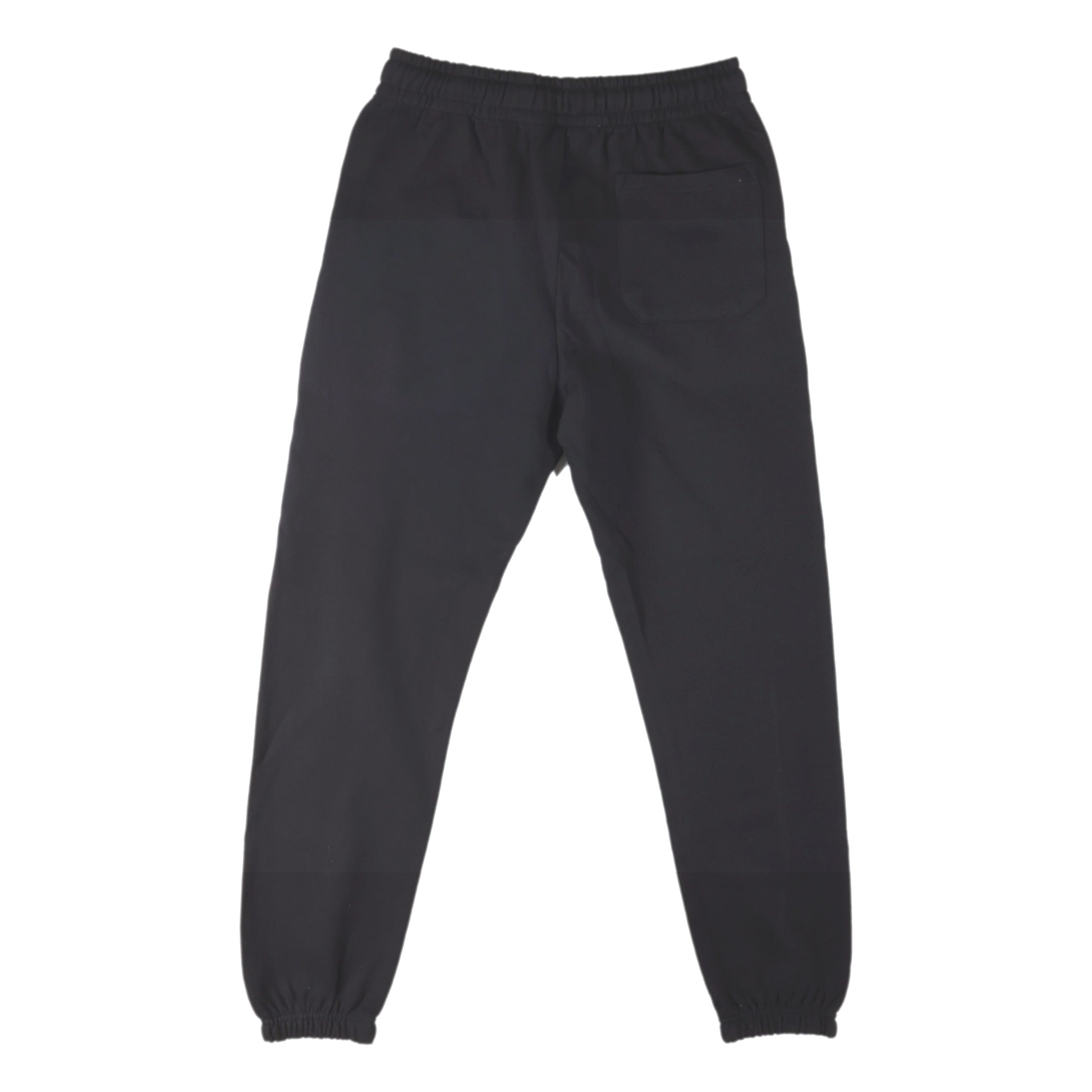 Back view of sweatpants which are plain black.