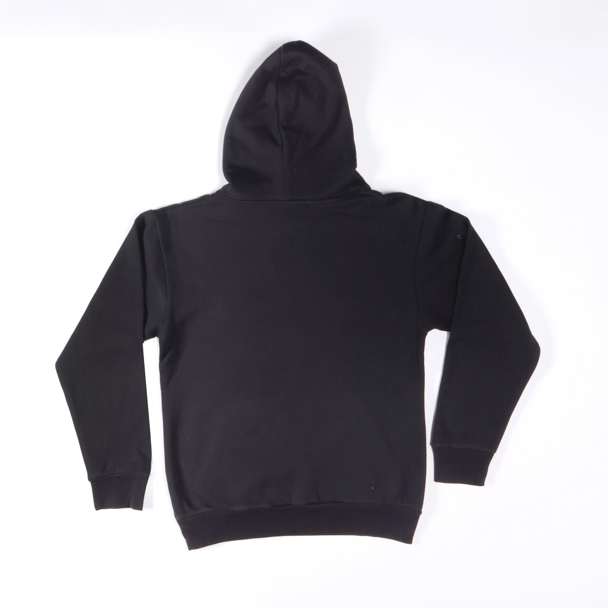 Back side of hoodie is plain black.