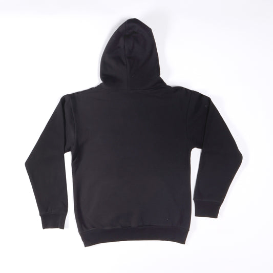 Back side of hoodie is plain black.